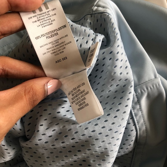 Adidas Vintage Track Suit Baby Blue 3 Stripe Warm Up Jacket - Picture 7 of 8